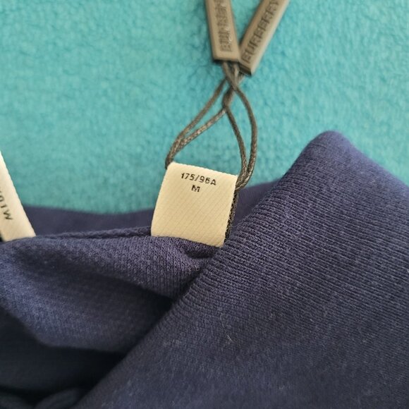 Burberry Contrast Logo Cotton Pique Polo Shirt Mens Sz M Navy Blue Casual BNWT - Picture 11 of 15